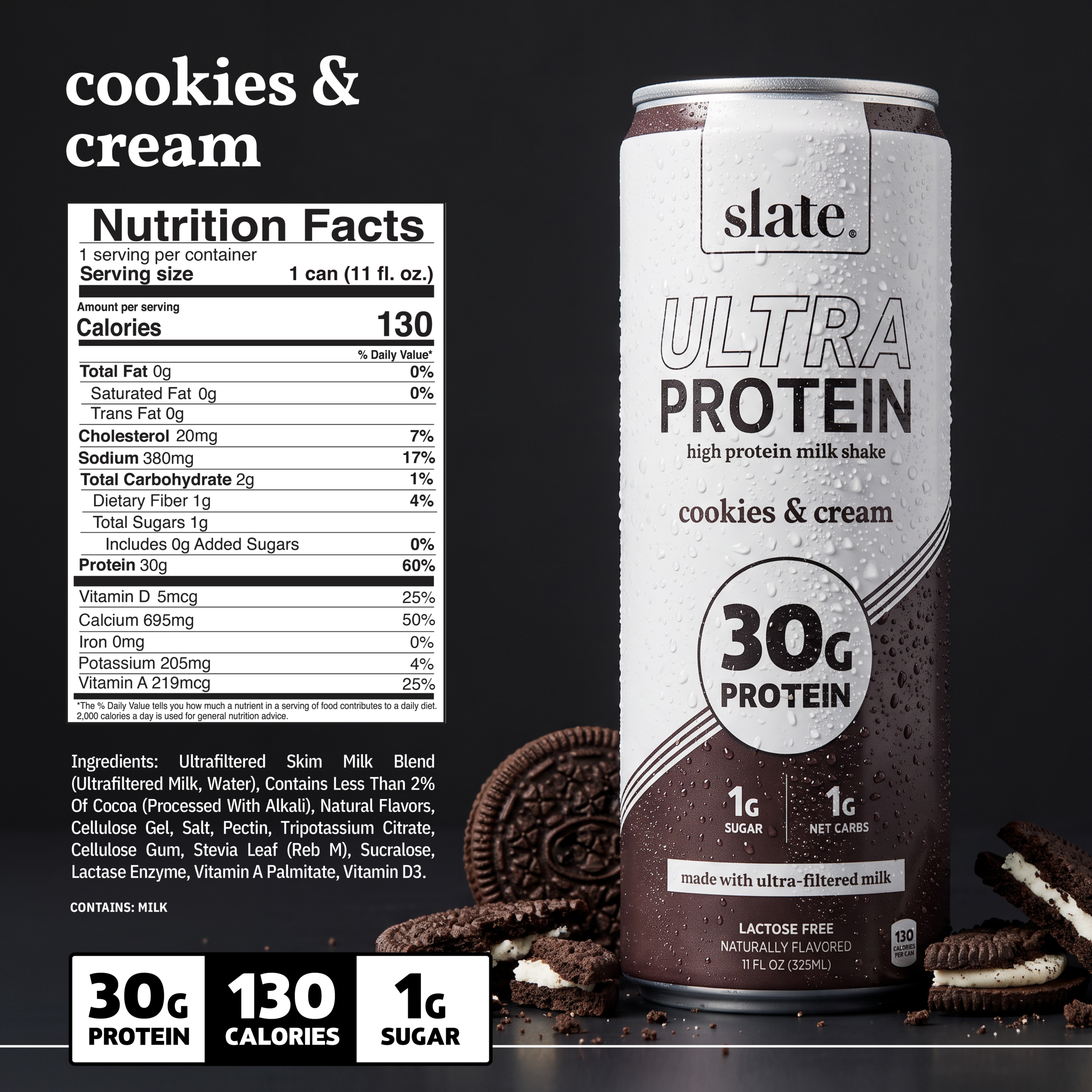 Cookies & Cream 30G Ultra Protein Shake - Image 2